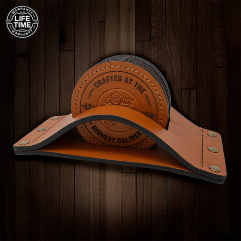 Leather Coaster Set - SAGE & BRAKER