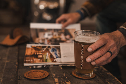 Leather Coaster Set - SAGE & BRAKER