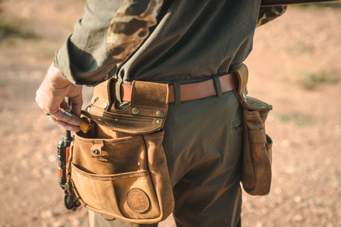 Two Upland Field Bags worn on a belt for upland hunting