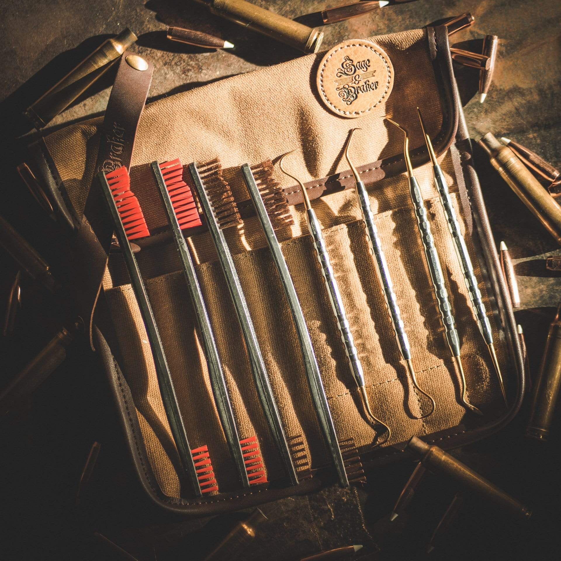 gun cleaning brushes and pick