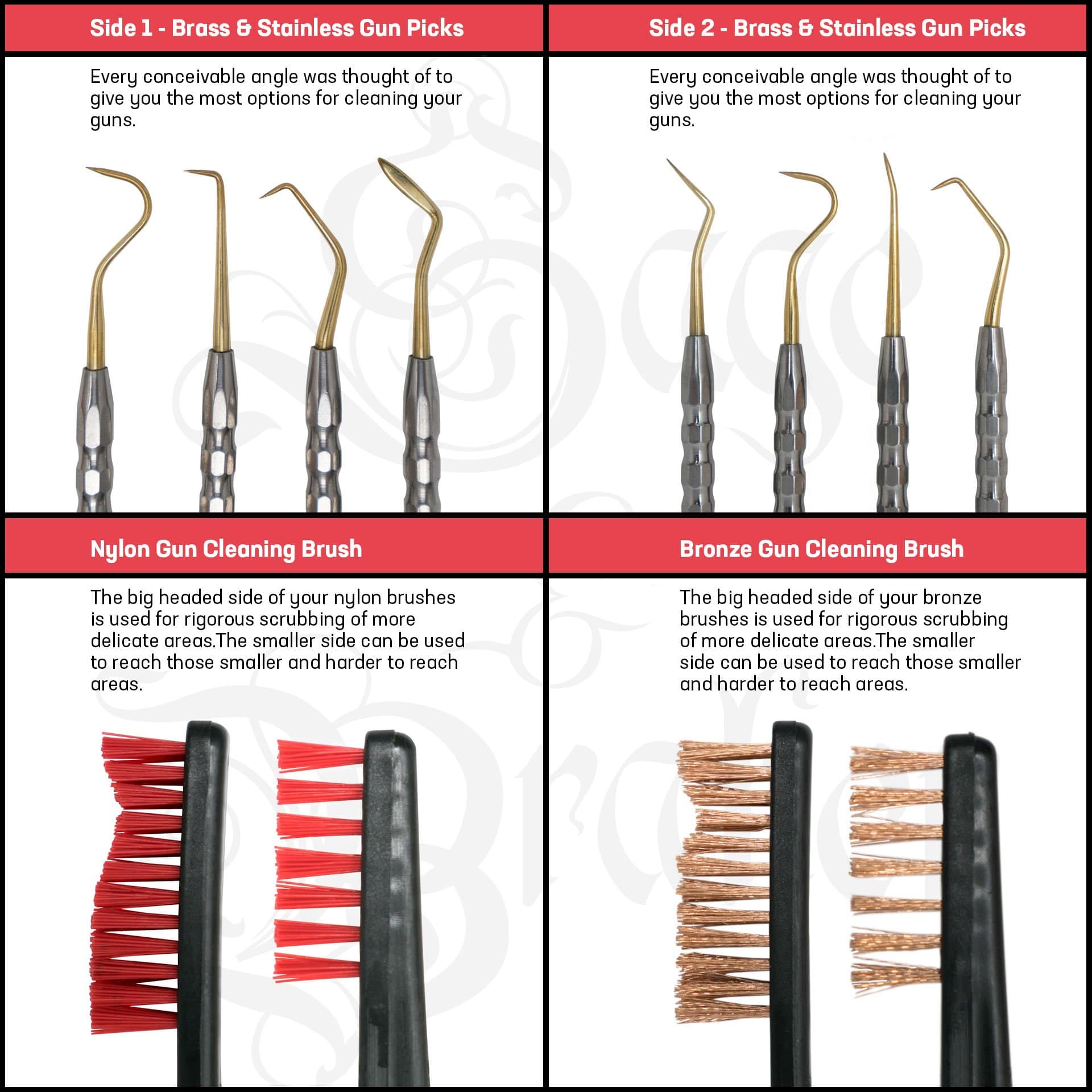 Gun Cleaning Brush and Picks