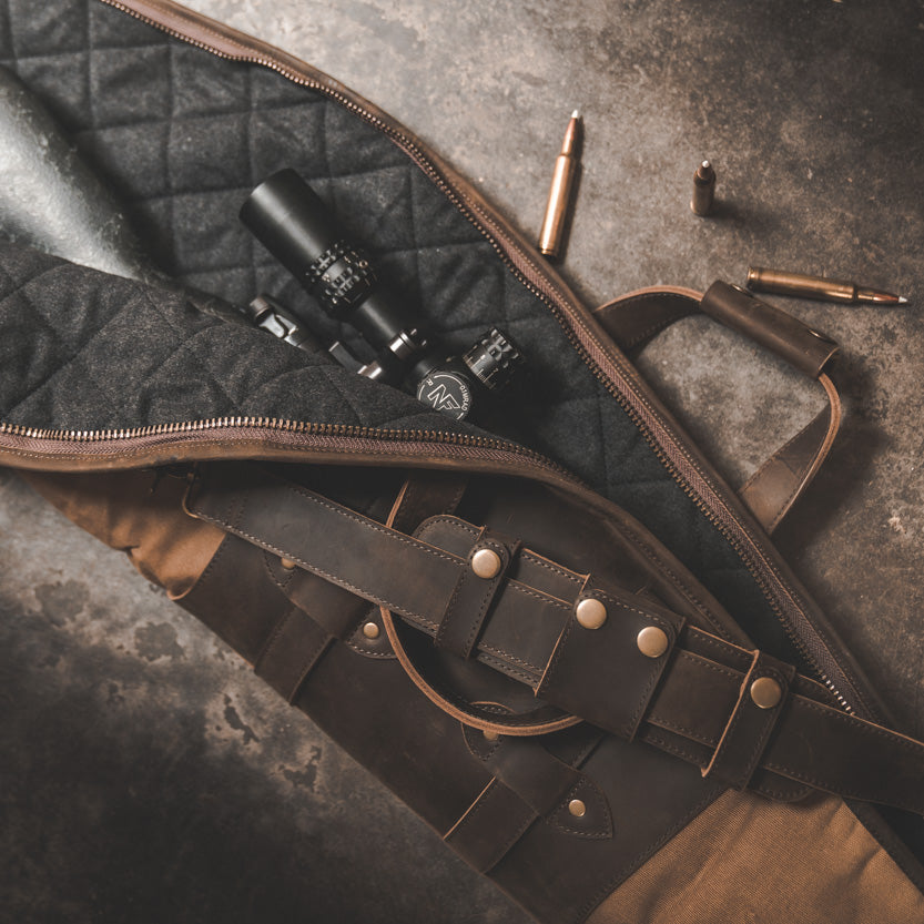 leather and canvas gun case